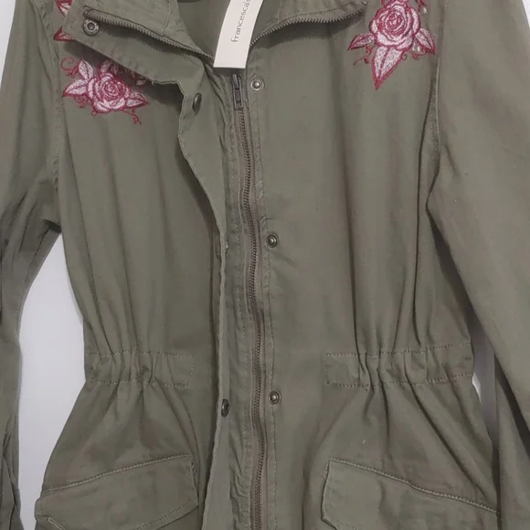 Francesca’s Military Style Olive Green Jacket - Picture 7 of 15